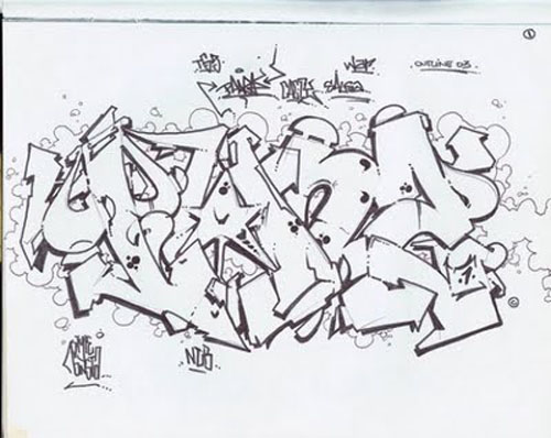 graffiti walls: Wildstyle Graffiti Gallery - Photo, Sketches, Outline