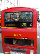 I have been to Londontravelling on a red doubledecker bus. (red bus back sm)