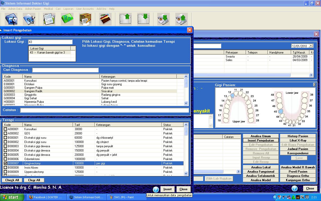 DOKTER GIGI (SOFTWARE REKAM MEDIS): SOFTWARE REKAM MEDIS