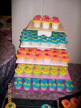 Colourful cupcakes tower