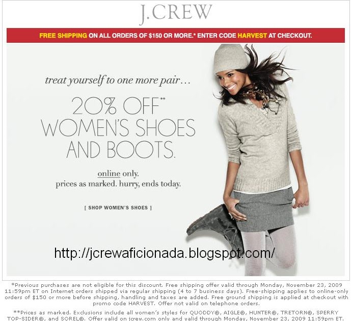 J.Crew Aficionada: J.Crew Email: Last day. 20% off all women's shoes ...