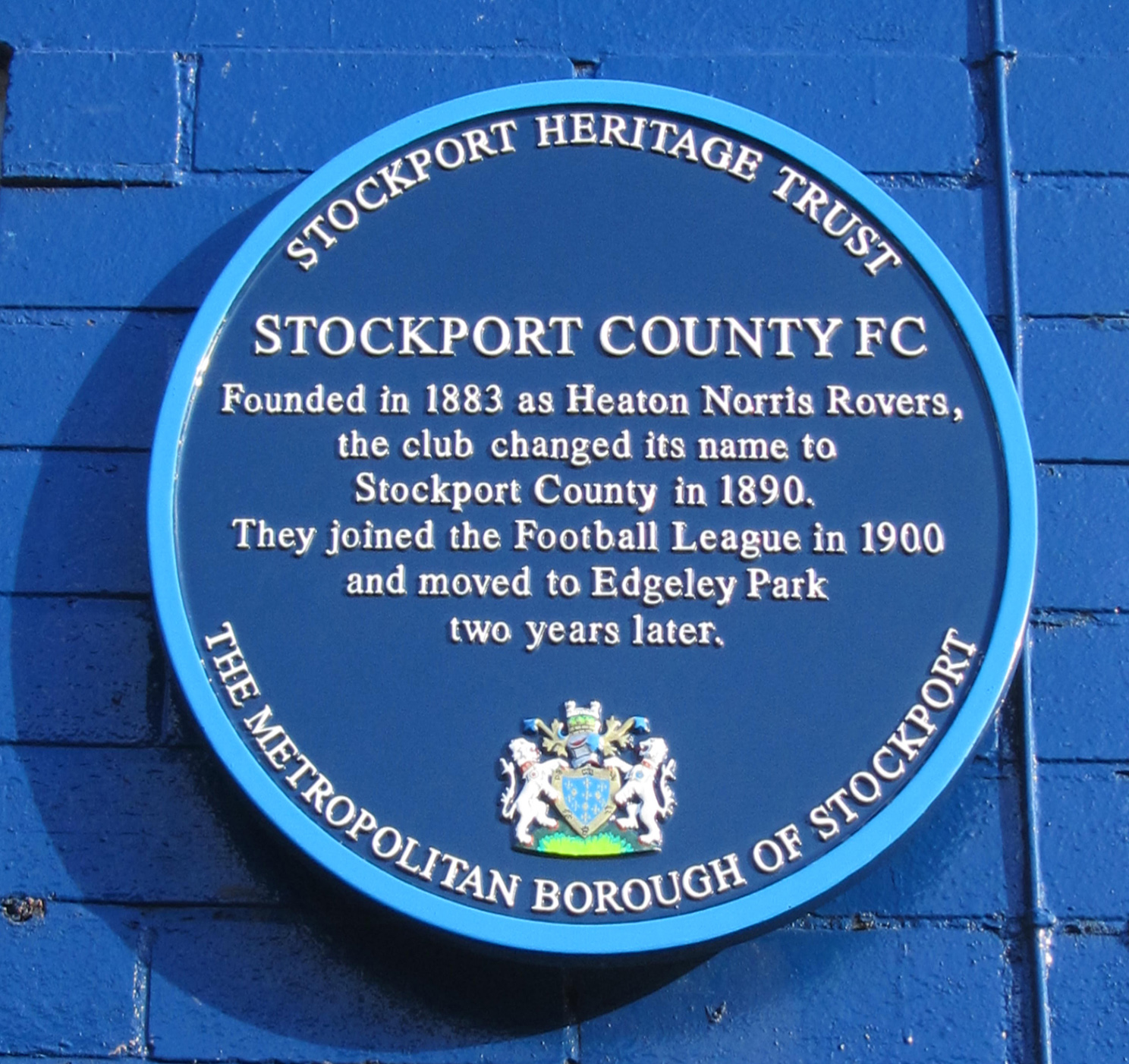 Stockport's Heritage Blue Plaque for County