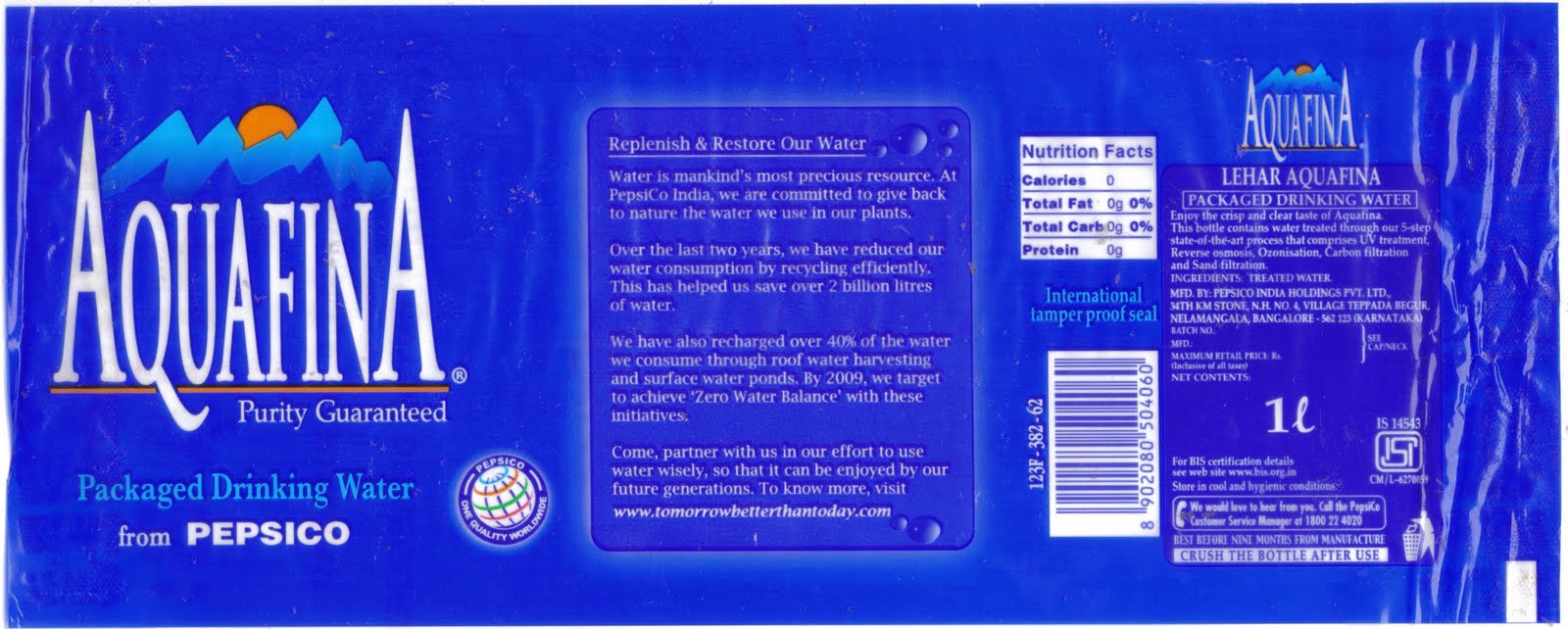 Etiquetas de Agua Envasada / Drinking Water Labels / Etichette d'Acqua