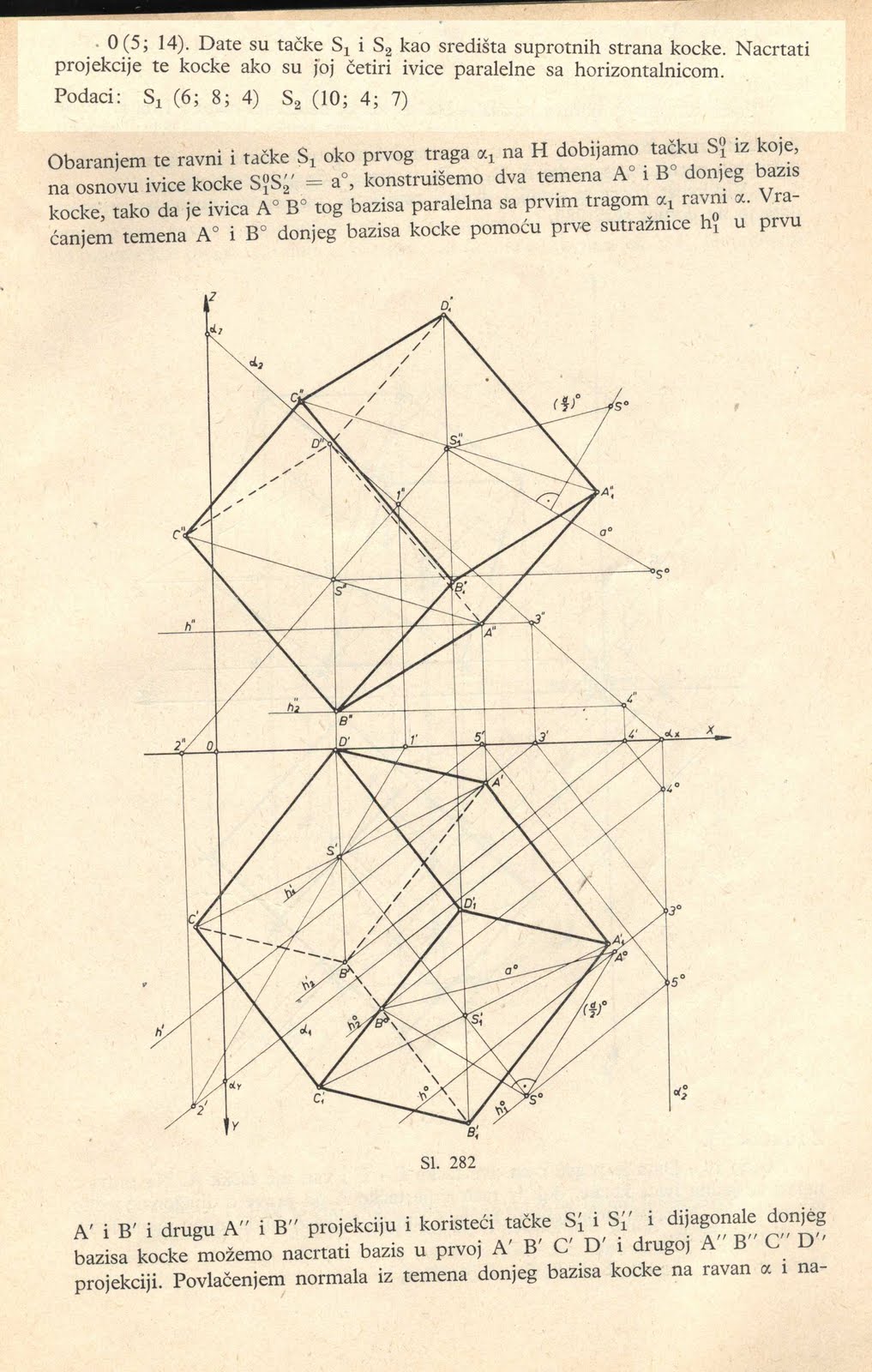 NACRTNA GEOMETRIJA DESCRIPTIVE GEOMETRY GEOMETRIA DESCRITTIVA 