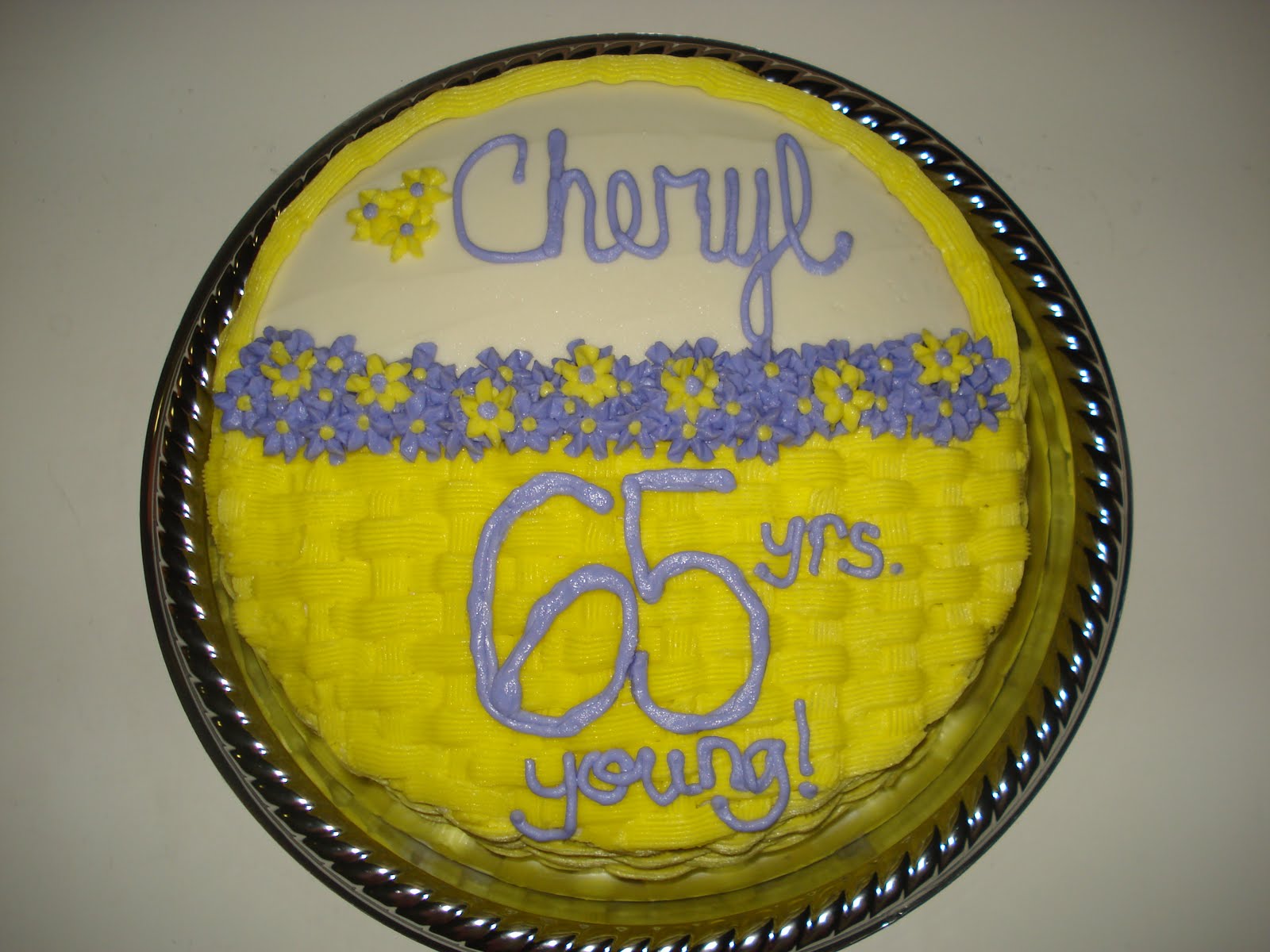Mad…About Cakes & More!: Happy 65Th Birthday Cheryl! -- Lemon Cake W/ Lemon  Mouse Filling & Buttercream Icing