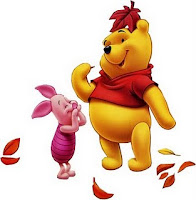 Pooh Piglet fall leaves wallpaper