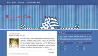 Blue Love Cats Blogger Template