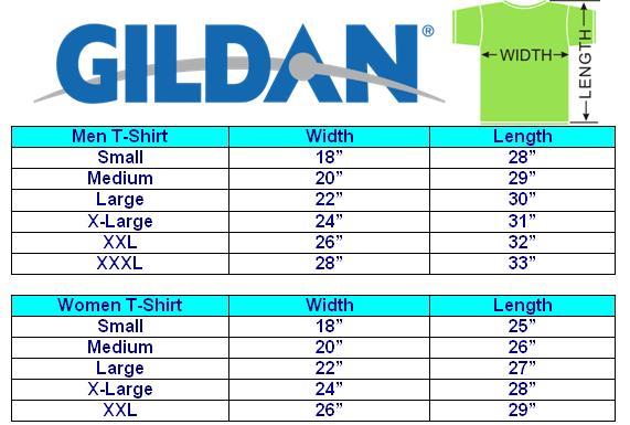 Gildan Shirt Sizing Chart