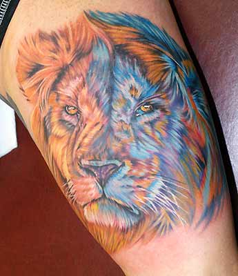 awesome tattoo ideas. chinese lion tattoo. lion