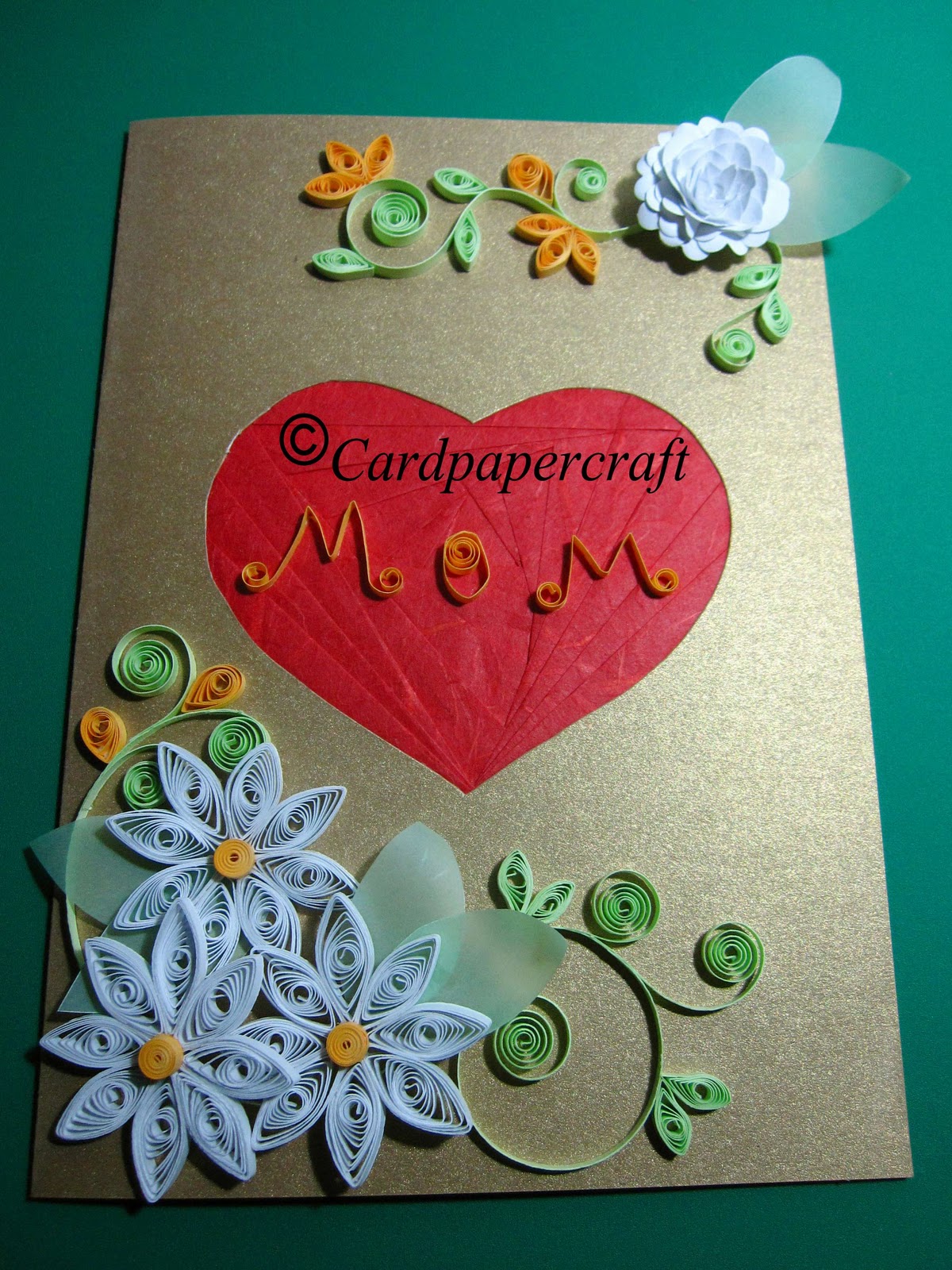 Card & Paper Craft Mother's Day card with quilling and iris folding