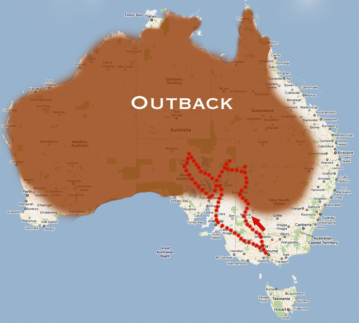 Australia Outback Map australia-outback-map