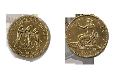 1875 TRADE COIN  UNITED STATE  AMERICA  SILVER 425 GRAINS