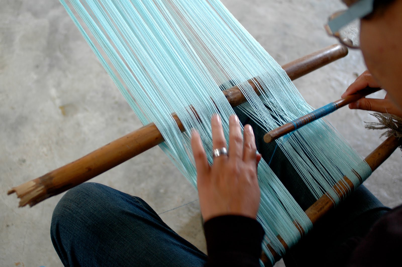 Artists Helping Artisans Weaving classes with Rosa 1