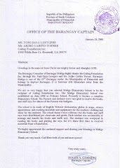 Letter from Maligo Barangay Council