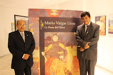 Miguel Godos y Houdini Guerrero en muestra Vargas Llosa