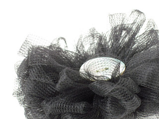 handmade black tulle corsage by ffflowers