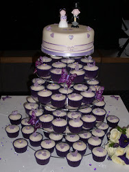 cupcakes cakes cupcake cake topper decorated fruit teeny towers tower purple butterfly designs theme flowers bridal butterflies recent bride groom