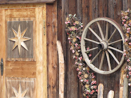 Decorations on alpine hut