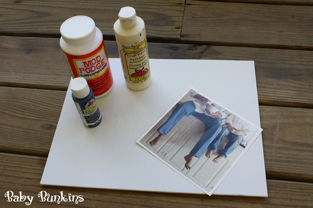 Baby Bunkins Mod Podge Canvas Art