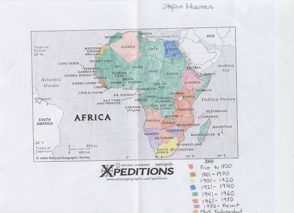 Map of Independence - Africa