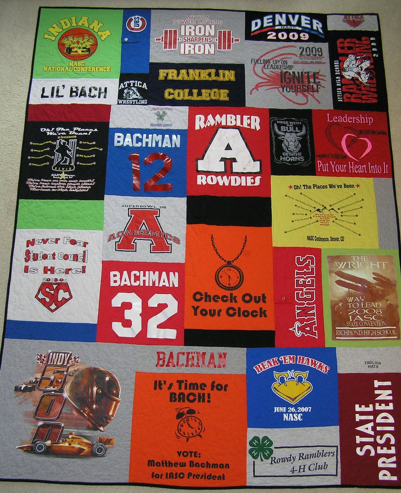 Aunt CindyLand Graduation TShirt Quilt