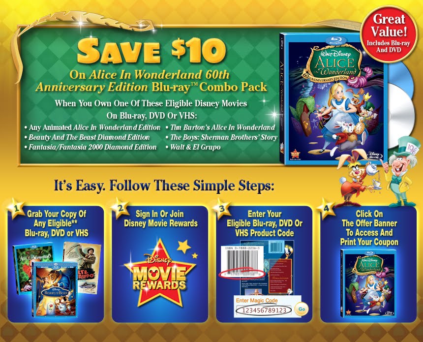 Qpon aving Mommas Printable Coupon Save 10 on Alice In Wonderland