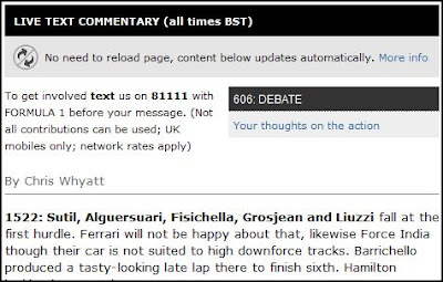 F1 Text Commentary BBC Iplayer