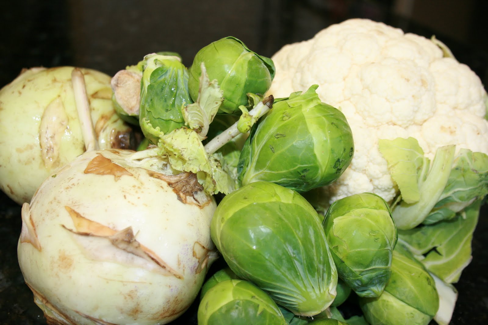 Eat Like a Leach Roasted Kohlrabi with Cauliflower and Brussel Sprouts