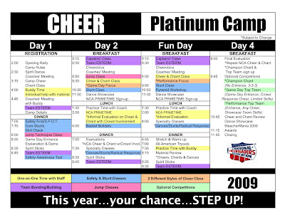 Fresno High School Cheer: 2009 NCA Camp Schedule Fresno High School Cheer: 2009 NCA Camp Schedule