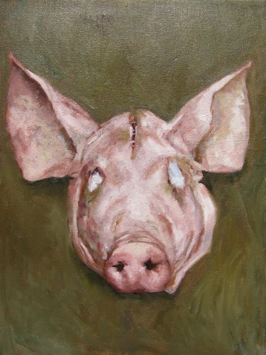 Art Of Daniel Valadez Pig Head Painting Study