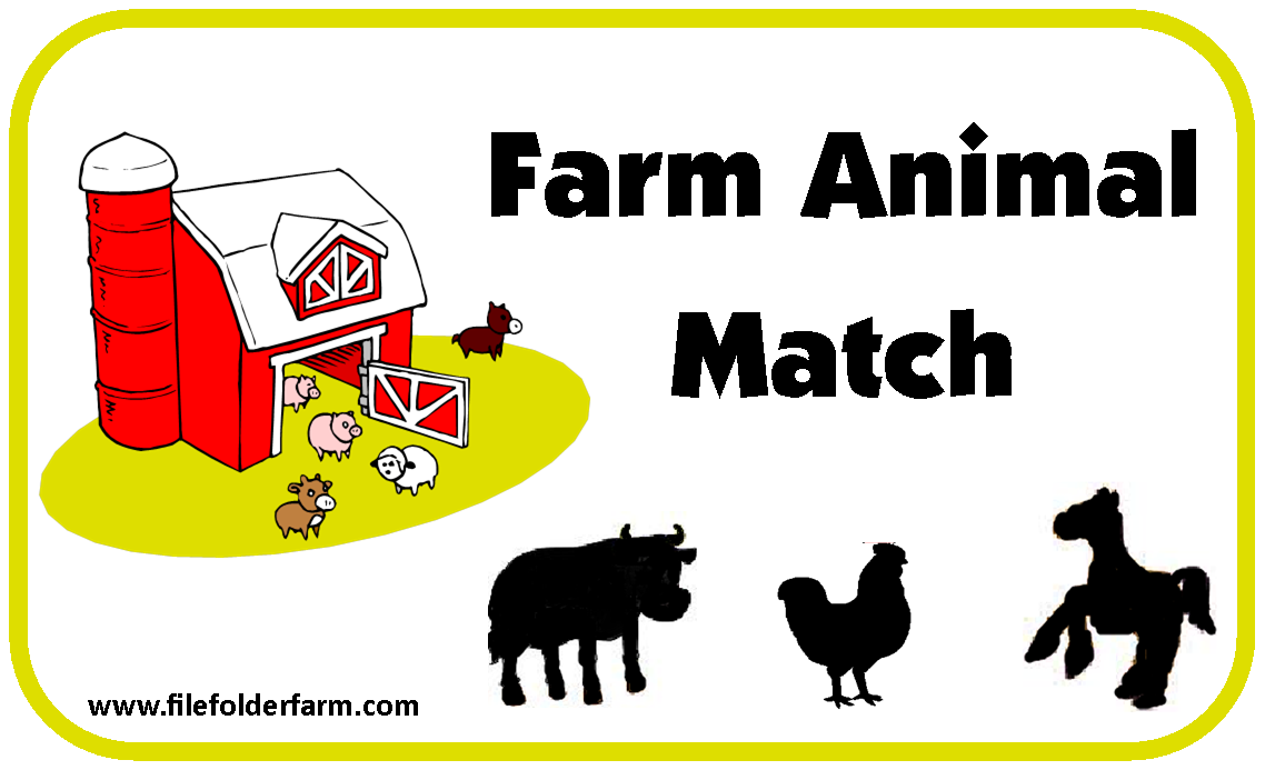 File Folder Farm Farm Animal Matching