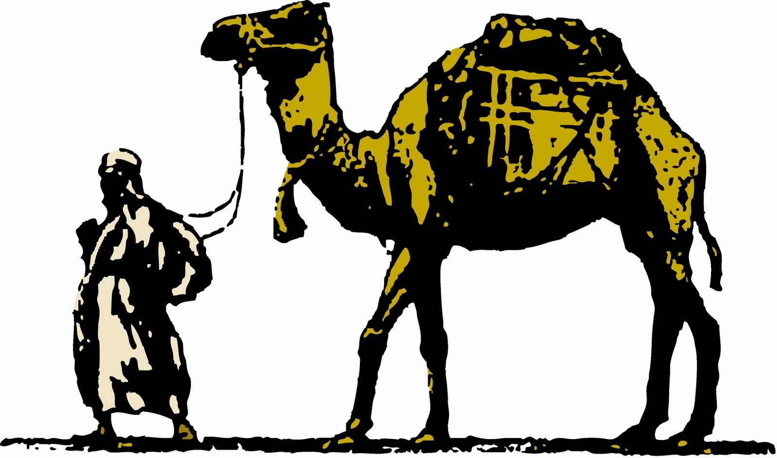 Арабы на верблюдах без фона