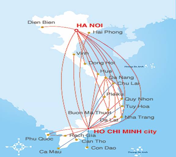 Vietnam Airlines Flight Map