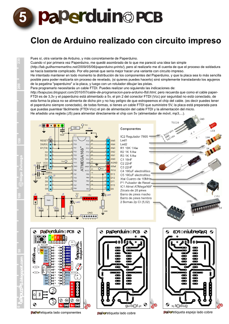 Arduino clone (Paperduino) with pcb