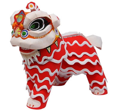 Lion Dance Papercraft