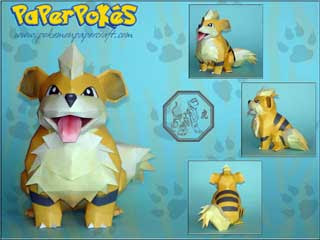 Growlithe Papercraft