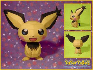 Pokemon Spiky Eared Pichu Papercraft