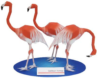 Caribbean Flamingo Papercraft