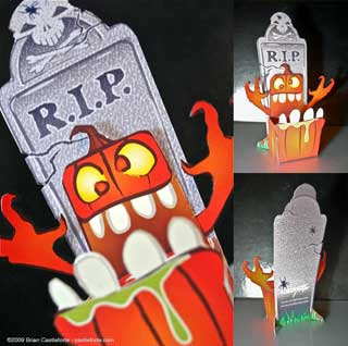 Crazy Pumpkin Candy Dish Papercraft