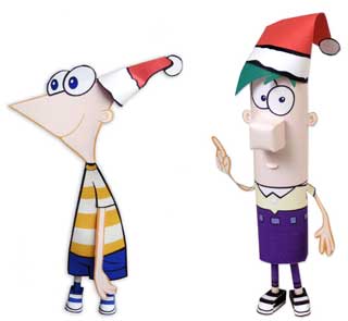 Free Papercraft and Paper Model: Phineas & Ferb Christmas Papercrafts ...