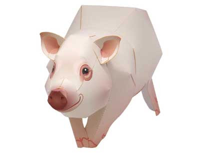 Babe Miniature Pig Papercraft