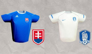 2010 World Cup Futbol Jersey Papercraft Slovakia South Korea