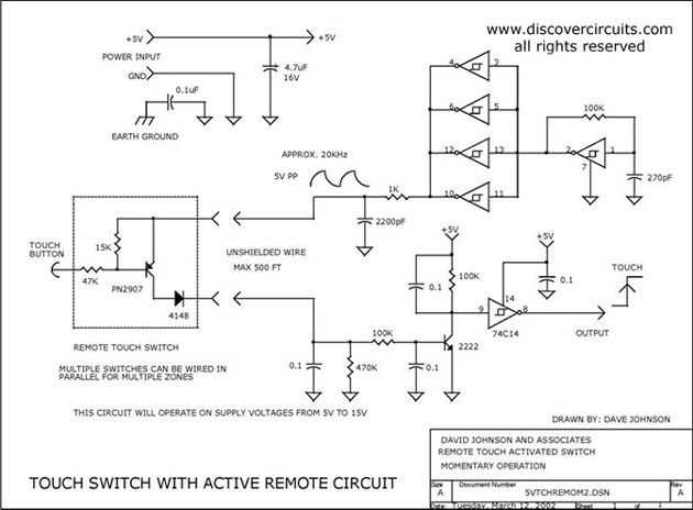 electronic circuits: 5 VOLT MOMENTARY OPERATION TOUCH SWITCH