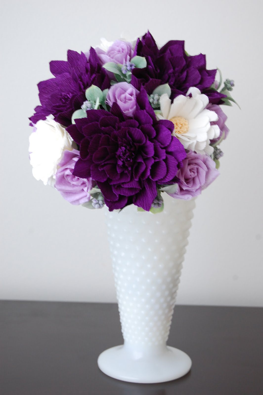 Purple Dahlia Bouquet petite Handmade PaPer FloweRs by Maria Noble