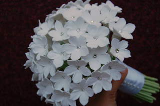 stepahnotis clay wedding bouquet