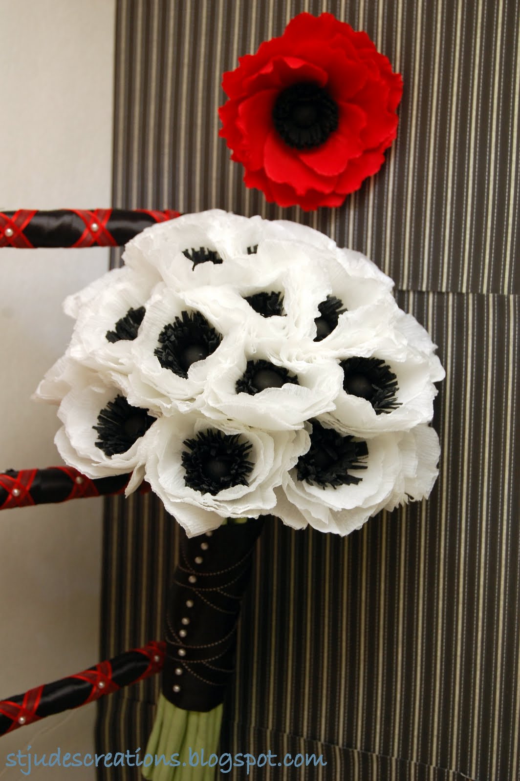 white anemone wedding bouquet Handmade PaPer FloweRs by Maria Noble