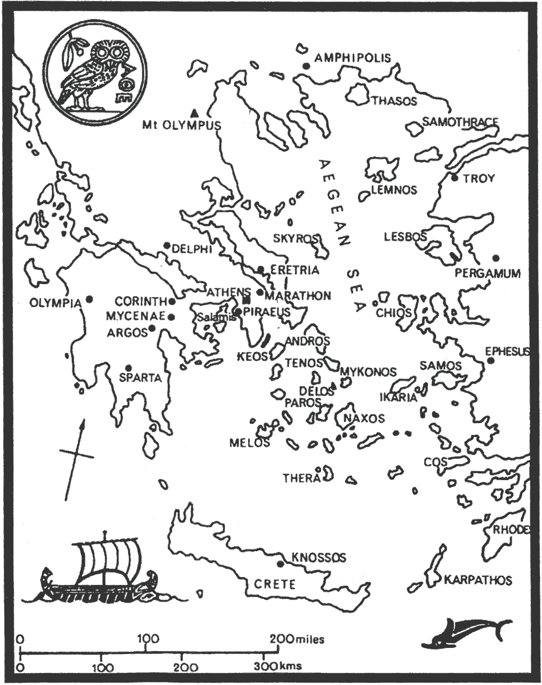 Ancient greece map for kids