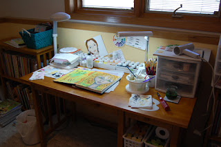 painting journal desk mess