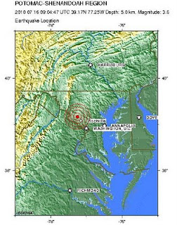 Earthquake Location: Magnitude 3.6 POTOMAC-SHENANDOAH REGION