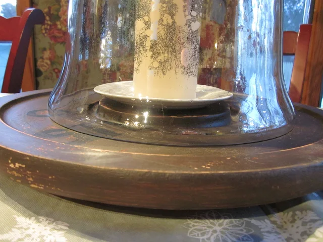 How to Make a DIY Glass Cloche with a Lazy Susan base